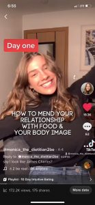 Girl with text, thumbnail of a TikTok post